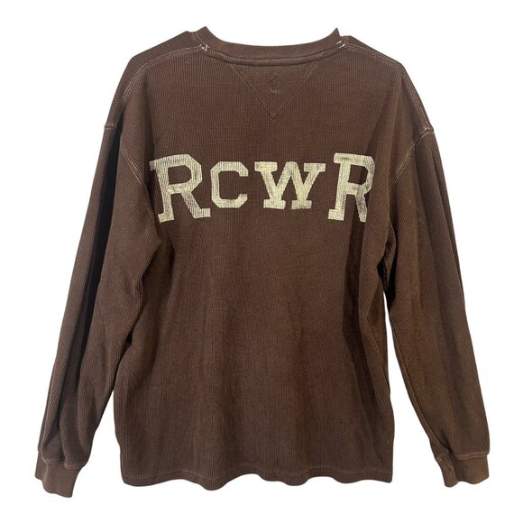 Rocawear Long Sleeve Thermal Men's Size L Brown Patches Faded Letters GUC - Picture 4 of 9